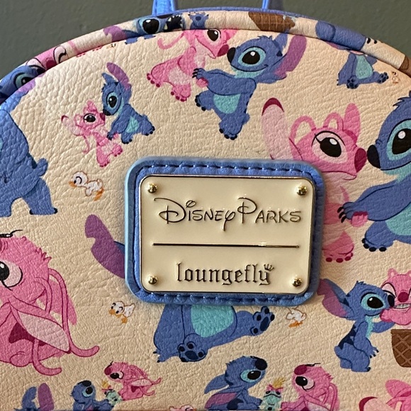 Loungefly Disney Parks Stitch and Angel Kids Backpack - Pink and Blue - Picture 2 of 10